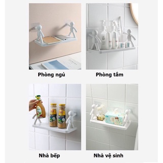 Kệ nhà tắm dán tường,Kệ treo đồ 2 chú lực sỹ phong cách nhật bản