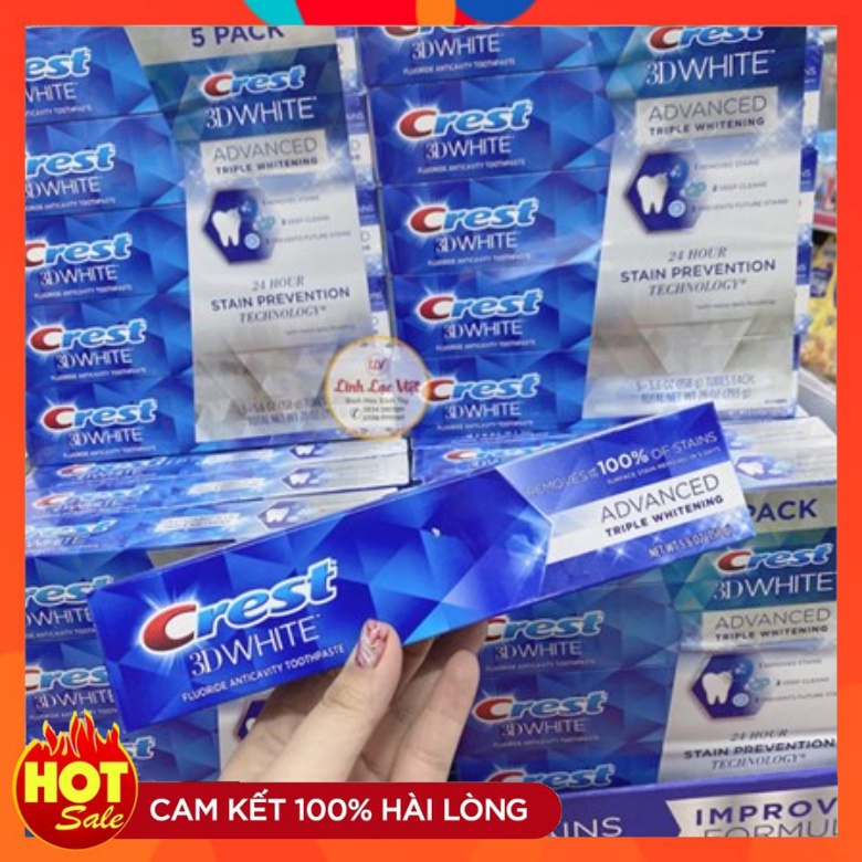 Kem đánh răng Crest 3D Advance White chính hãng Mỹ - Giúp răng trắng sáng tự tin giao tiếp
