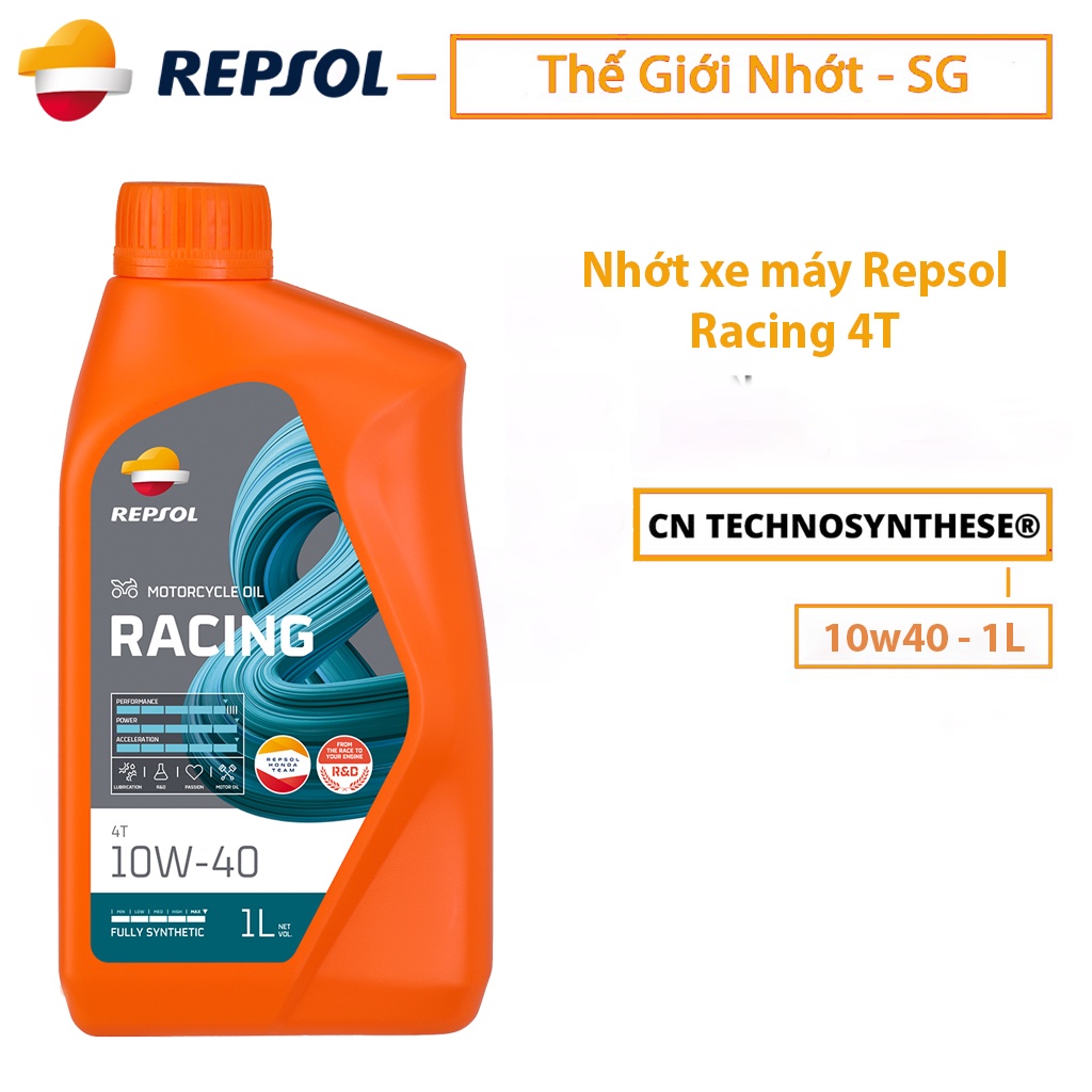 Nhớt Tổng Hợp Hoàn Toàn Repsol Racing 10w40 Nhập Khẩu 1L | Shopee Việt Nam