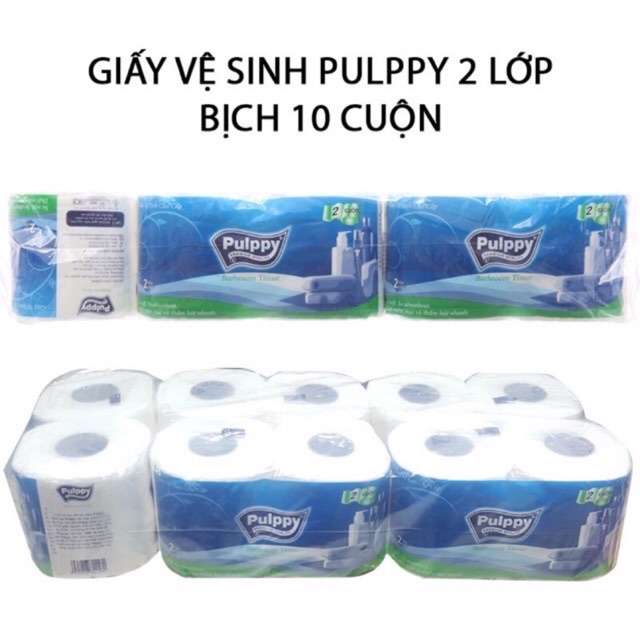 Combo 3 Lốc - 10 cuộn giấy vệ sinh Pulppy - hàng chính hãng | Shopee