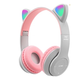 Tai Nghe Chụp Tai Siêu Sáng Hình Tai Mèo Phát Sáng Dễ Thương p47 Pin Siêu Sáng deerlu01