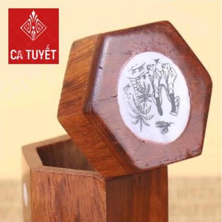 Lọ Đựng Tăm Gỗ Hương khảm Trai - Cô Gái Việt Nam ( Hàng cao cấp )