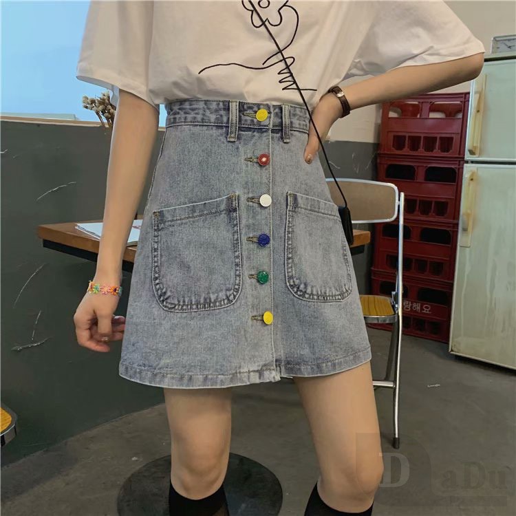 Ảnh Chân váy jean Ngắn Dáng Chữ A Phong Cách Hàn Quốc Thời Trang Mới 3