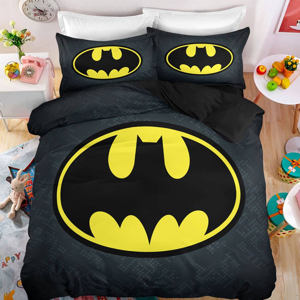 PS1 DC Batman 3in1 Bộ Chăn Ga Gối Chăn Ga Gối Phòng Ngủ Có Thể Giặt Ký Túc Xá Phù Hợp Với SP1