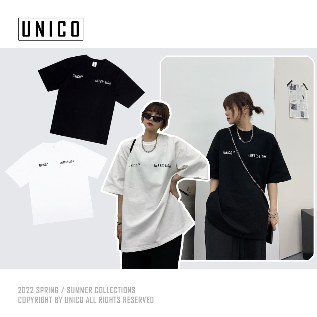 Áo thun Unisex Unico Impression áo phông nam nữ form rộng cotton mềm mịn |  Shopee Việt Nam