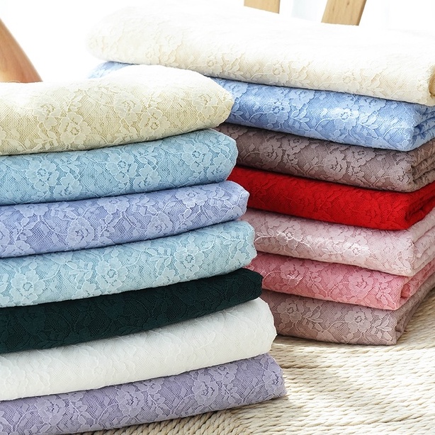 50x145cm Ren Đàn Hồi Thời Trang May Vải DIY Dệt Kim Hoa Trang Trí Váy Cưới TJ0176