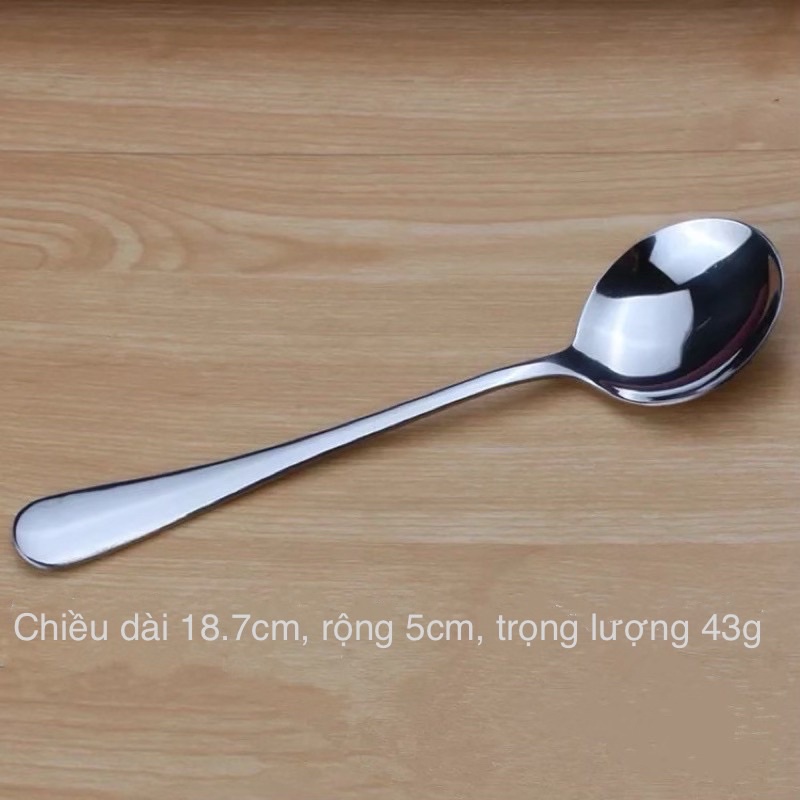 Muỗng ăn cơm ăn phở súp inox 410 đầu tròn 1 cái - M42