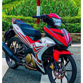 Tem Exciter 150 yamaha trắng đỏ - Độ dán team trùm decal xe máy - Team trùm ex decal rẻ đẹp và chất trắng đỏ  trắng