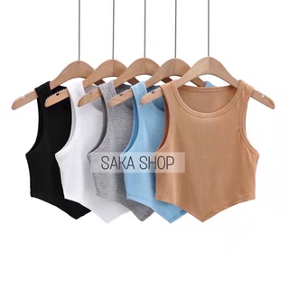 Áo croptop ba lỗ trơn nữ lai nhọn nhiều màu