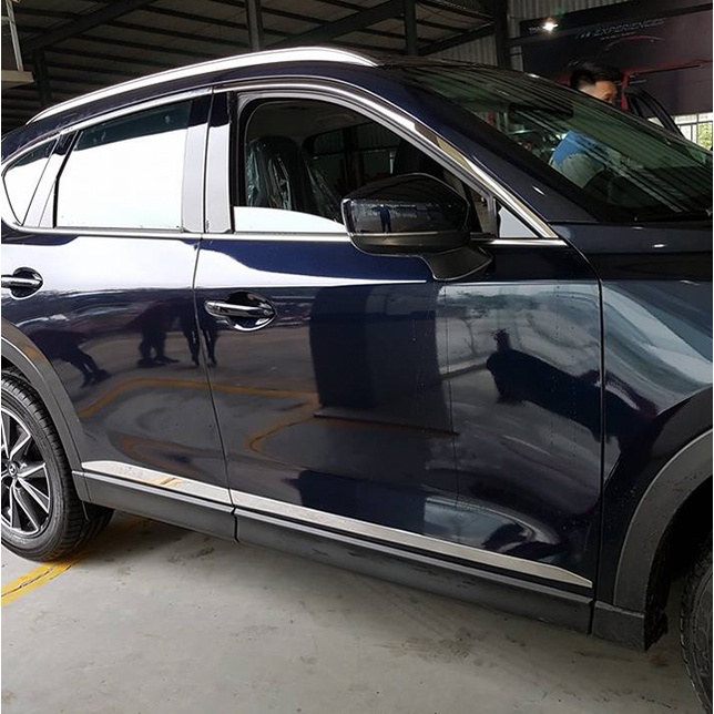 Nẹp sườn trang trí xe Mazda Cx5 2018-2022, Chất liệu nhựa ABS crom cao cấp,Mẫu bản to