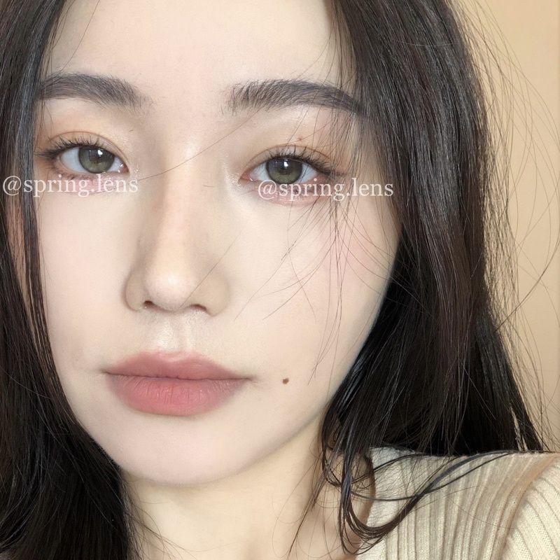 Kính áp tròng phủ bóng MER GRAY hot DOUYIN (Mercury) xám hiệu ứng có giãn 1 tháng | Spring Lens