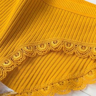 Quần Lót Coton Sợi Tre Phối Tăm Viền Ren (d)