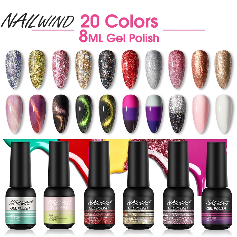 Ảnh Rosalind NAILWIND 8ml Ngâm Tắt Màu Nguyên Chất Sơn Móng Tay Gel Ba Lan Cho Móng Tay Nghệ Thuật Thiết Kế LED / Đèn UV 8061 3