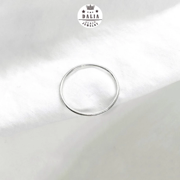 Nhẫn bạc trơn nữ đủ size nhỏ đến to cho nữ DaLiA Jewelry nhẫn bạc ngón út đơn giản cho nữ - Mã nhẫn tròn trơn N01