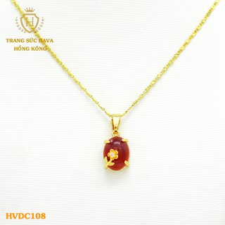 Dây Chuyền, Vòng Cổ Nữ Mặt Đính Đá, Titan Xi Mạ Vàng Non 24k Cao Cấp - Trang Sức Hava Hong Kong