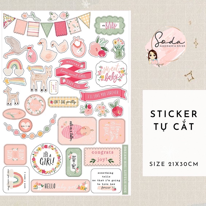 Bộ trang trí Sticker tự cắt chủ đề cho bé | Shopee Việt Nam
