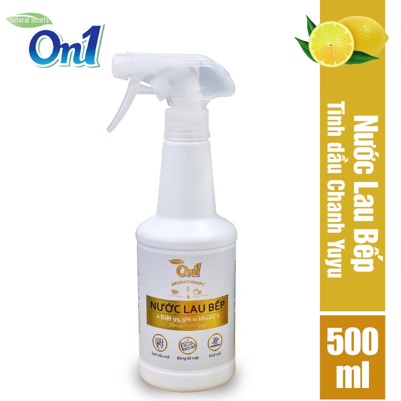 Ảnh Nước lau bếp năng On1 500ml N6701 tinh dầu chanh Yuzu giúp làm sạch bụi bẩn, dầu mỡ, cặn bám lâu ngày 2