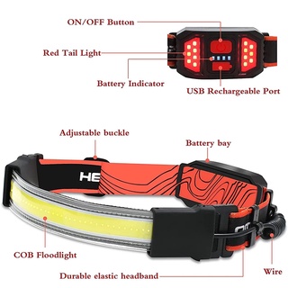 Đèn Pha Bóng Led Đội Đầu Sạc USB Chống Thấm Nước Trọng Lượng Nhẹ Dùng Khi Chạy Bộ
