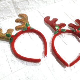 Bờm noel sừng tuần lộc có 2 màu cho bé