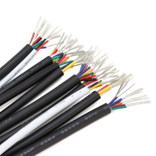 1 Mét UL2464 Vỏ Dây Cáp 30 28 26 24 22 20 AWG Cáp Tín Hiệu Đồng 2 3 4 5 6 7 8 Lõi Mềm Điện Tử Âm Thanh Dây Trắng