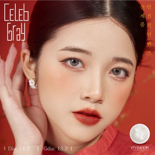 Kính áp tròng cận VIVIMOON cận xám tây cho mắt thở Celeb Gray 6 tháng