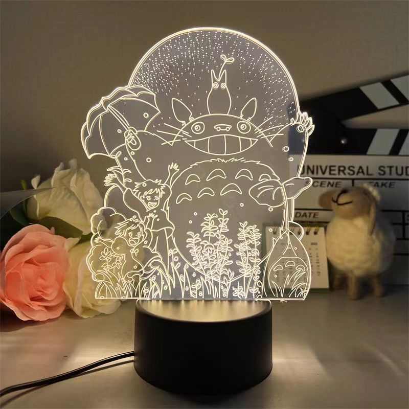 HK1 Totoro Đèn Ngủ Từ Xa LED Sạc USB Hoạt Hình Chiếu Sáng Phòng Ngủ Trang Trí Nhà Quà Tặng Cho Trẻ Em KH1