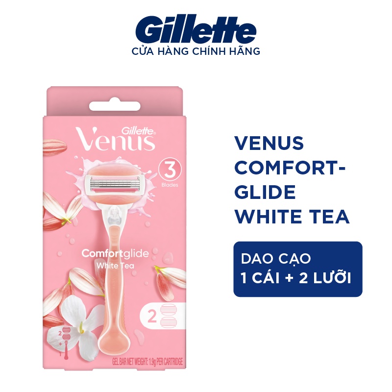 Ảnh Dao Cạo Nữ Gillette Venus Hương Hoa Trà Trắng White Tea - Hộp 1 Cán 2 Lưỡi dao cạo 2