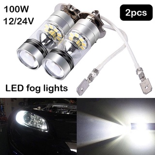 1 / 2 Đèn Pha Chống Sương Mù H3 12 / 24V 100W 1000LM Ánh Sáng Trắng 6000K Cho Ô Tô