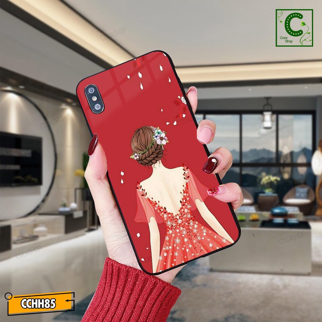 Ốp lưng iphone mặt kính mặt sáng bóng in hình cực đẹp, siêu bền - Cô gái có vẻ đẹp đằng sau quyến rũ