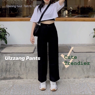Quần Ống Rộng Nữ Cạp Cao Dáng Dài Quần Ống Suông 94CM Chất Tuyết Mưa Không Xù Không Phai Cakecat