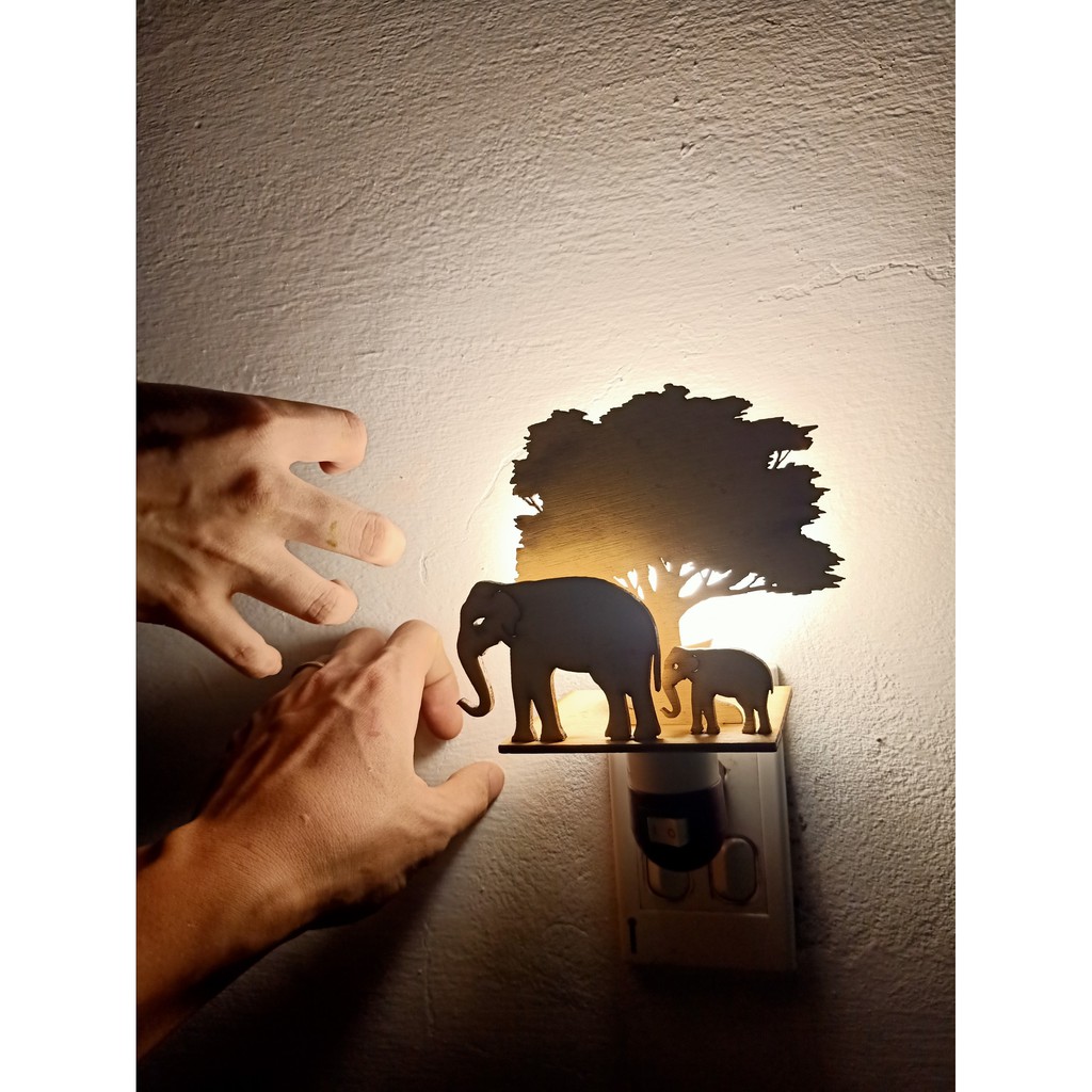 Đèn ngủ 2 con voi diy- đèn trang trí decor phòng ngủ