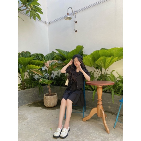 [SHIP HỎA TỐC] SET VEST - SET ĐẦM HAI DÂY + VEST CROPTOP - CÔNG SỞ - MÈO IN DA HOUSE
