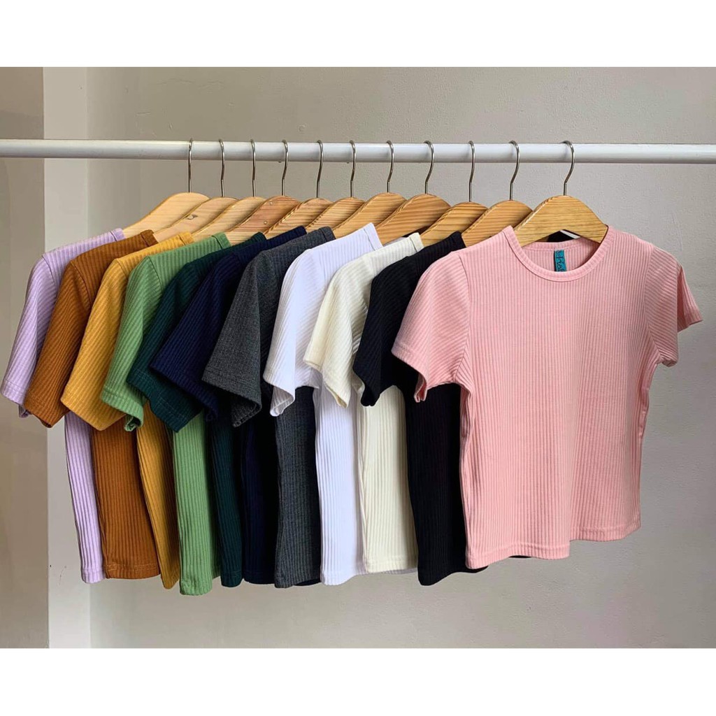Áo Thun Croptop Trơn tay ngắn The Kat House, chất vải thun tăm cao cấp, rõ từng chi tiết, không bay màu, nhàu vải