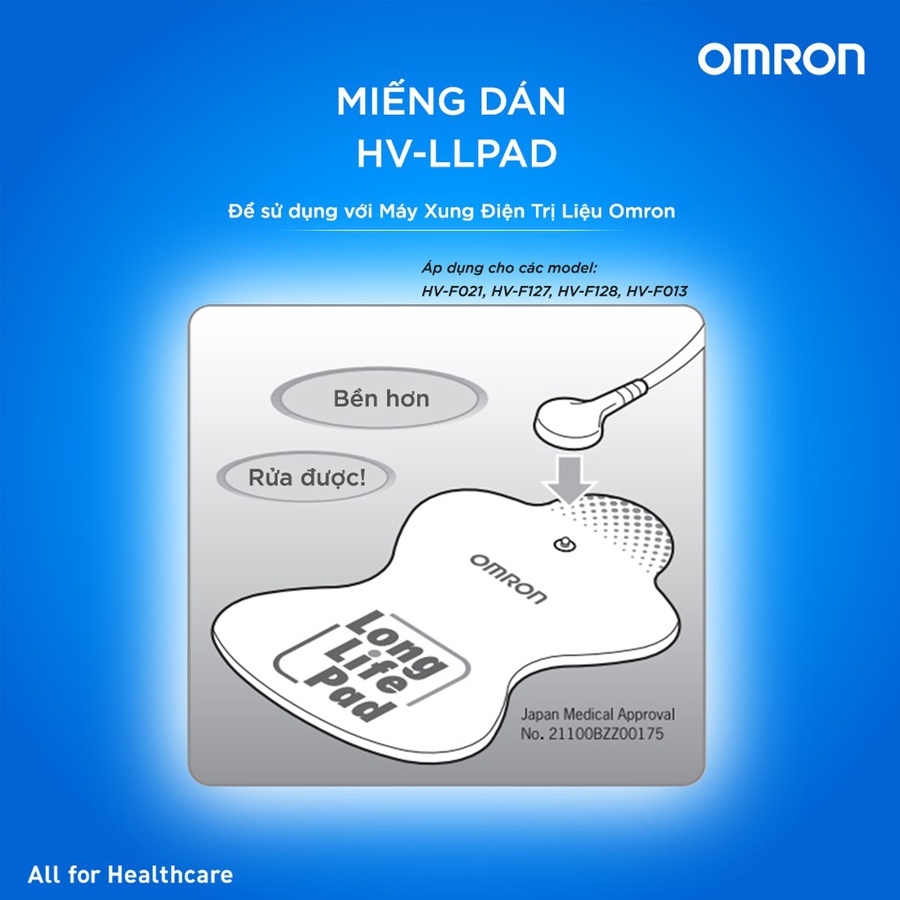 Ảnh Miếng Dán Điện Cực Omron Long Life Pad Dùng Cho Các Dòng Máy Massage Omron | Combo 2 chiếc - Nhập Khẩu Nhật Bản 1