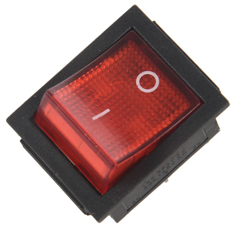 Đèn đỏ 4 chân DPST BẬT / TẮT Snap in Rocker Switch 15A / 250V 20A / 125V AC 28x22mm