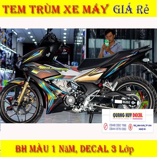 Tem Winner X đen cầu vồng, độ dán team decal xe thiết kế rẻ đẹp theo yêu cầu