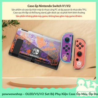 Oled/V1/V2 Set Bộ Phụ Kiện Case Máy, Case Dock, Nút Bọc, Hộp Băng Nintendo Switch Mẫu Scarlet Violet