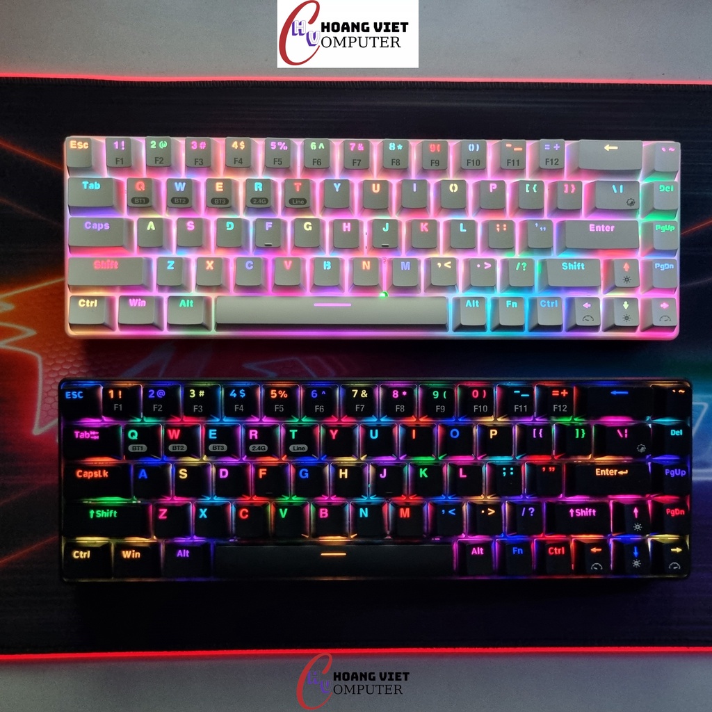 Bàn phím cơ không dây RF68 RGB rất đẹp - Bluetooth 5.0 | Wireless 2.4G ...