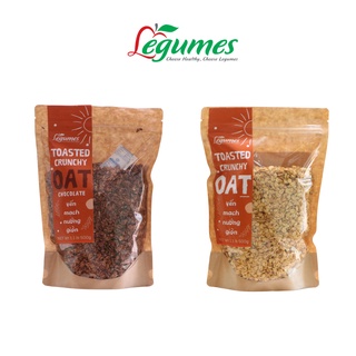 Yến Mạch Nướng Giòn Thuần Chay Légumes 500g - 2 Vị Truyền Thống & Socola, Healthy, Không Đường