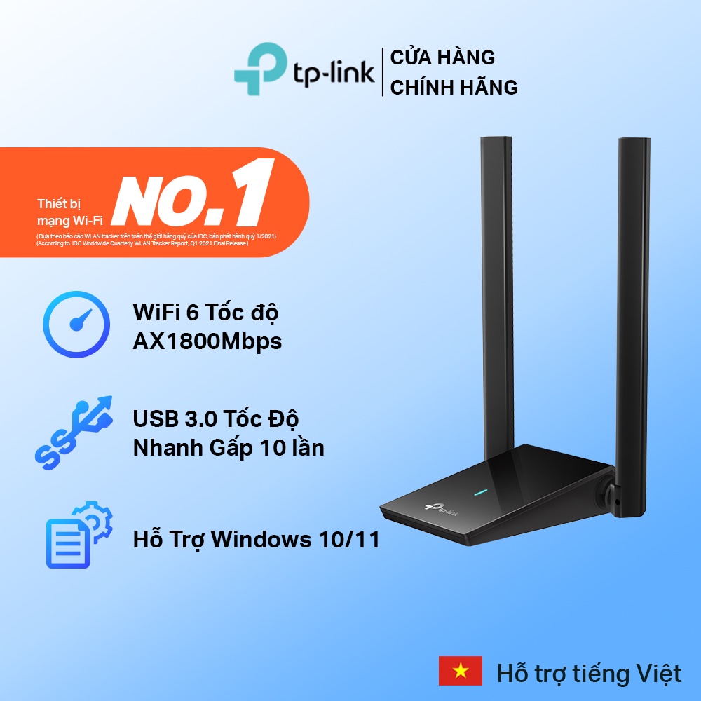 Bộ Chuyển Đổi USB WiFi TP-Link Archer TX20U Plus Ăng Ten Kép Độ Lợi Cao AX1800