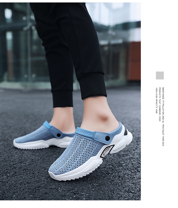 2025 Nam Nữ Mùa Hè Sandal Lưới Mules Thoáng Khí Đệm Đi Biển Flip Flops Giày Chắc Chắn Flat Tắm Dép Bên Ngoài Nam Dép