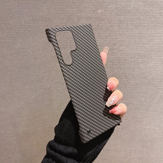 Ốp Điện Thoại Kết Cấu Sợi Carbon Mỏng Không Khung Cho Samsung Galaxy S24 Ultrae S23 S22 Ultra S24 S23 Plus Ốp Lưng Nhựa Cứng K01
