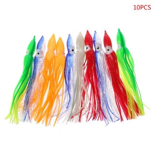 Set 10 Mồi Câu Cá Giả Hình Bạch Tuộc Bằng Nhựa Mềm