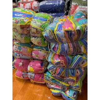 Bộ gối nệm cho bé đi học nhà trẻ Cotton họa tiết hoạt hình trẻ em