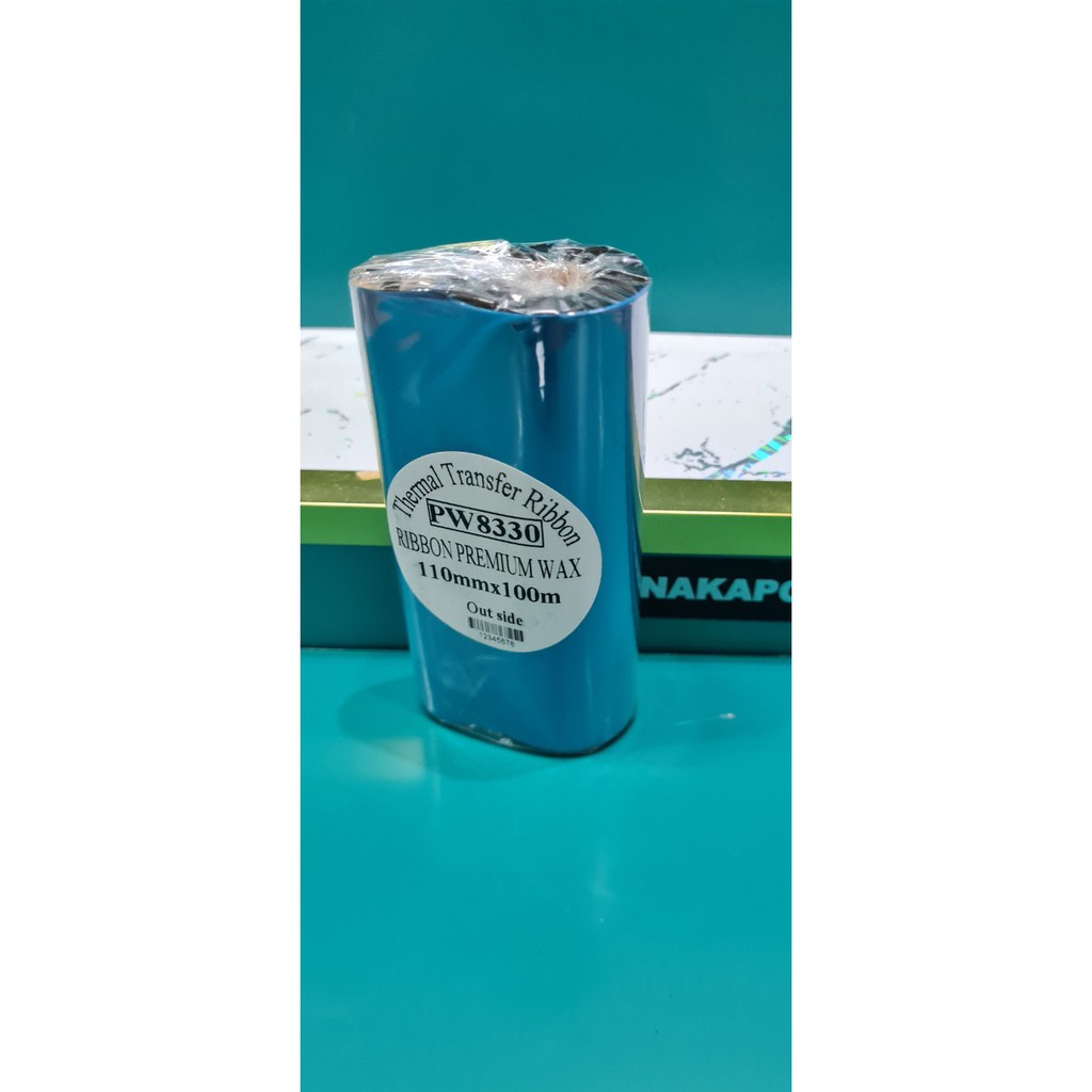 Cuộn mực in tem mã vạch Wax Premium (110mmx100m) - Có kèm lõi [ MỰC NHỎ 110x100 ]