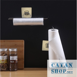 Giá dán tường Inox treo khăn giấy cuộn, Khăn Lau Bếp, giấy vệ sinh, cuộn màng bọc,.. tặng kèm miếng dán GD568-GiaIC