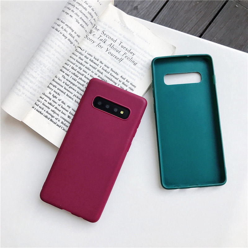 Ốp điện thoại TPU mềm siêu mỏng màu kẹo cho For Samsung Galaxy A02S S10 Plus S10e S10 5G