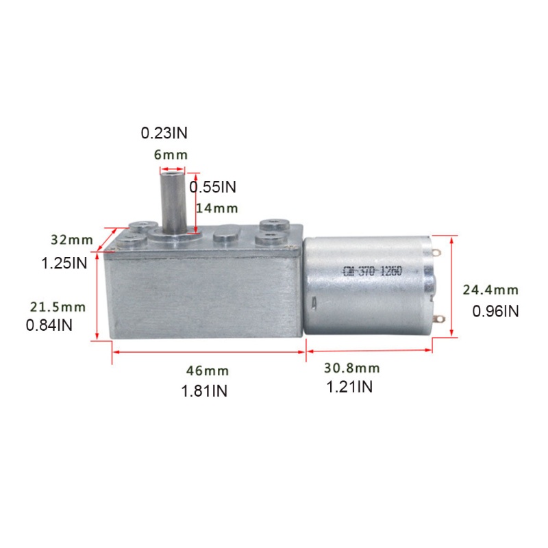 Động cơ giảm tốc mô-men xoắn cao JGY370 2 RPM đến 375 RPM 6V/12V24V