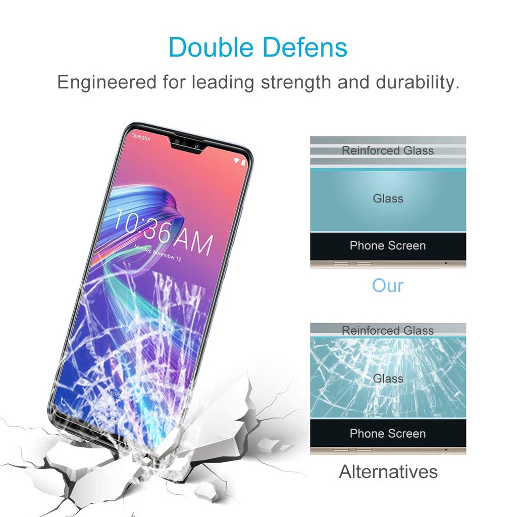 Kính cường lực bảo vệ toàn màn hình cho Asus Zenfone 3 6 ROG Phone II Max Shot Plus Pro M2 M1 Lite L1 5 4 ZB631KL ZB633KL