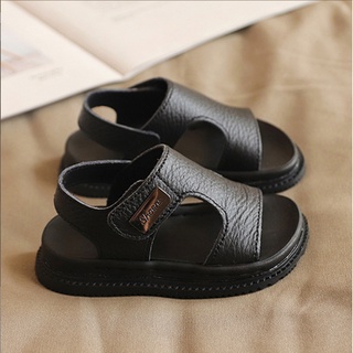 Form nhỏ Sandal Hở Mũi Da Trơn Đế Siêu Mềm Phong Cách Hàn Quốc Cho Bé Trai K152